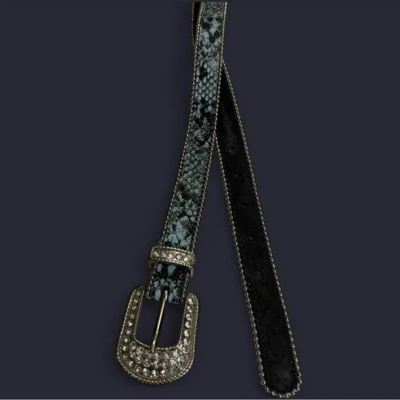 Vintage 2000s Y2K Western Jewel Studded Belt - Picture 2 of 5